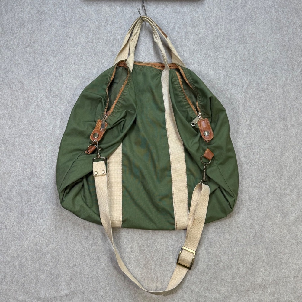 Holiday Moi La Paree Vintage Green Canvas Duffel Travel Weekender Scovill Zip - Picture 6 of 11